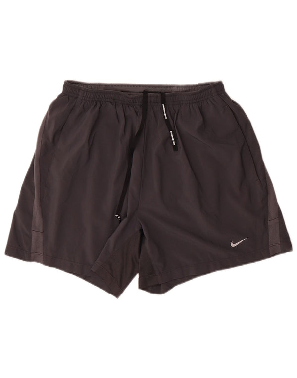 Pantaloncini sportivi Nike da uomo in poliestere grigio medio