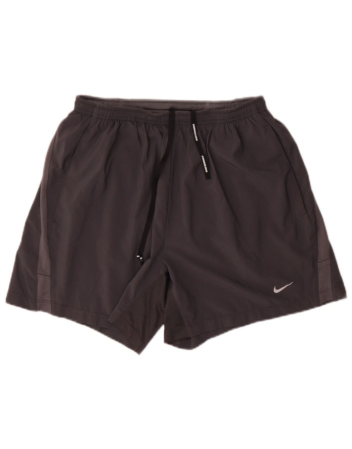 Pantaloncini sportivi Nike da uomo in poliestere grigio medio