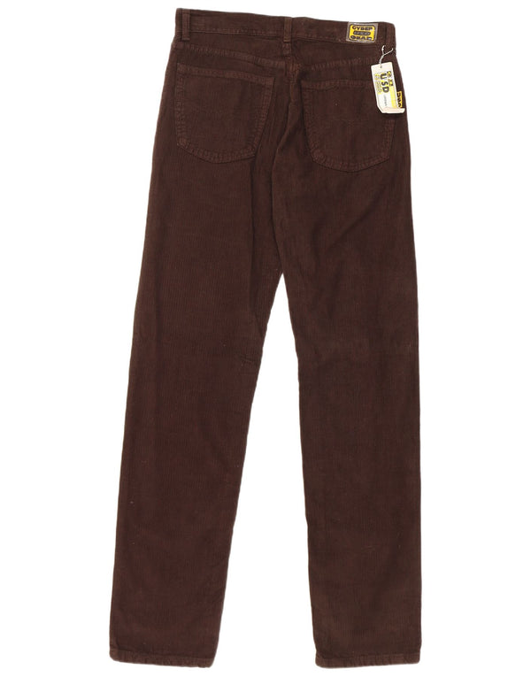 Pantaloni dritti da uomo vintage in velluto a coste W33 L33 in cotone marrone