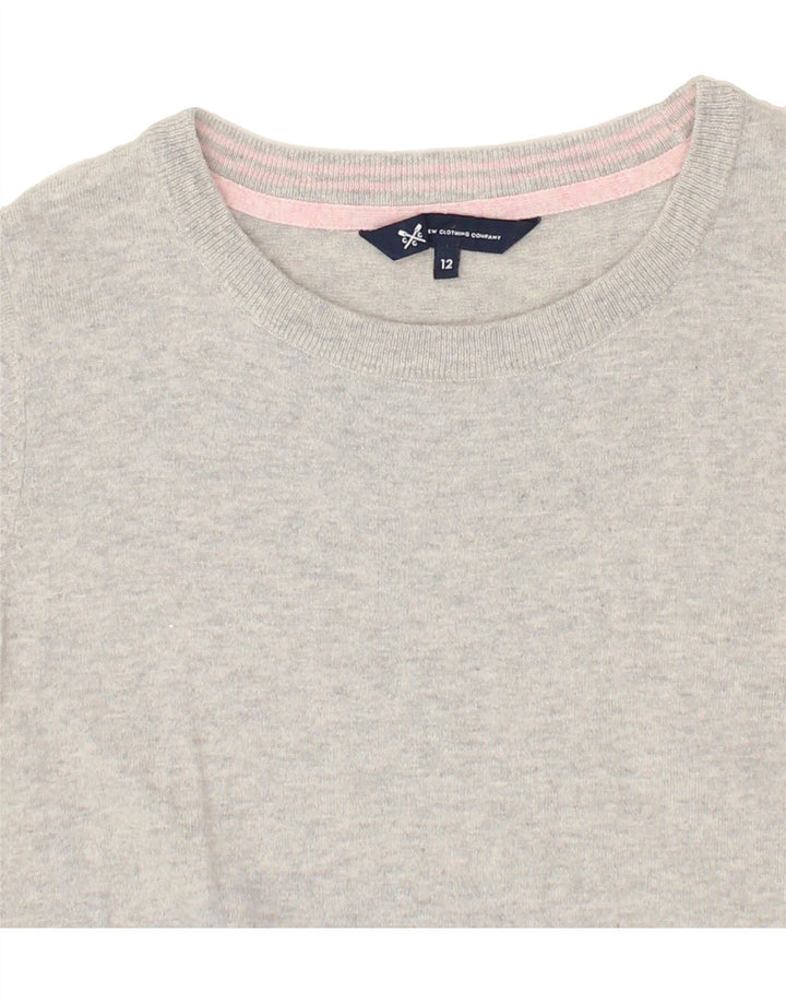 CREW CLOTHING Womens Boat Neck Jumper Sweater UK 12 Medium Grey Vintage Crew Clothing and Second-Hand Crew Clothing from Messina Hembry 