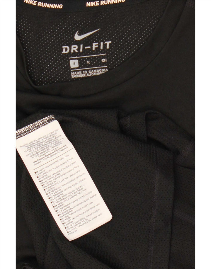 Maglia Nike Dri Fit da uomo a manica lunga piccola in poliestere nero