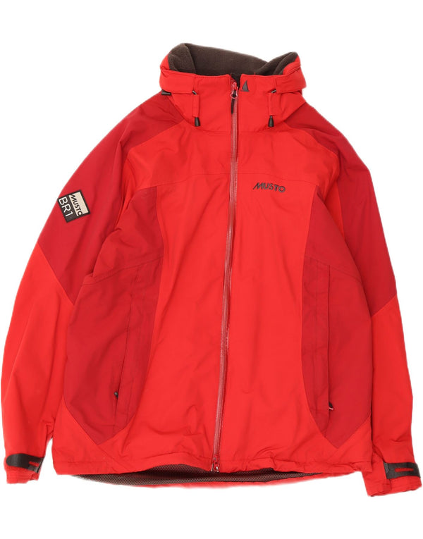 Giacca antipioggia con cappuccio grafica da donna Musto UK 14 Large Red Colourblock