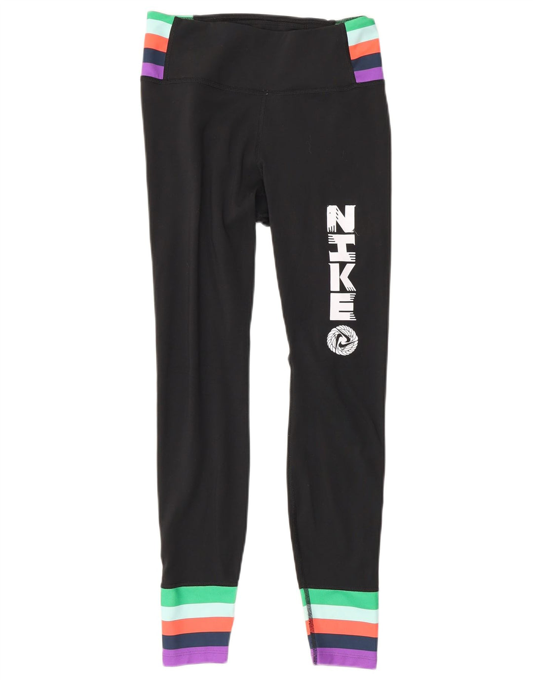 Leggings grafici da donna Nike UK 6 XS poliestere color block nero