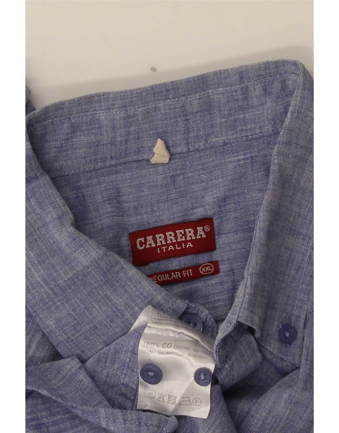 Camicia Carrera da uomo a maniche corte vestibilità regolare 2XL cotone blu