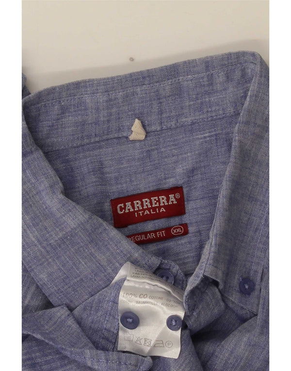 Camicia Carrera da uomo a maniche corte vestibilità regolare 2XL cotone blu