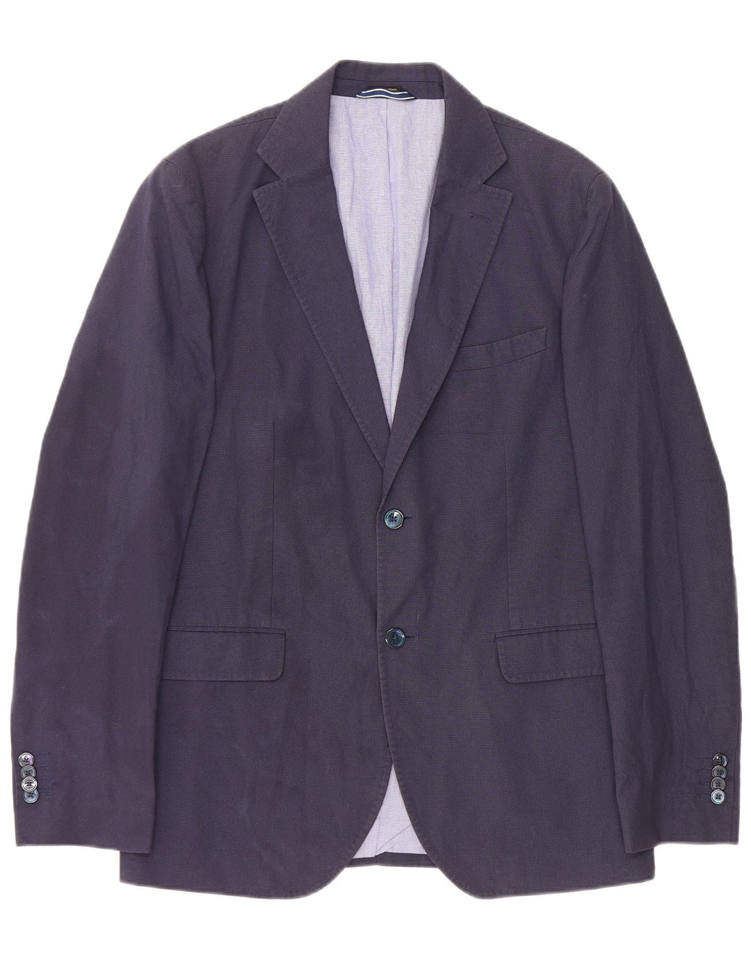 Giacca blazer da uomo a 2 bottoni Massimo Dutti EU 52 grande pied de poule blu navy
