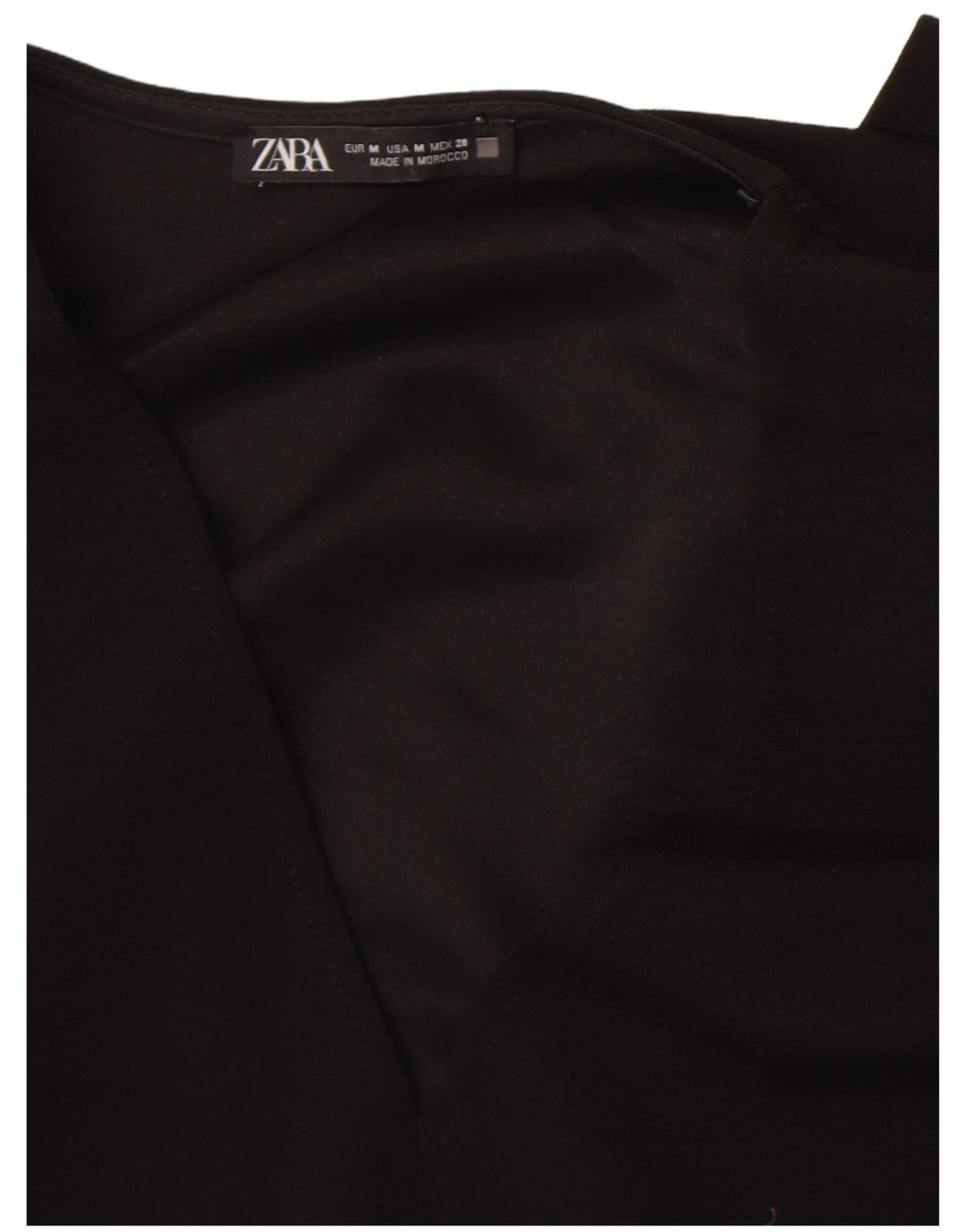 Abito a trapezio a maniche lunghe da donna Zara UK 14 medio nero