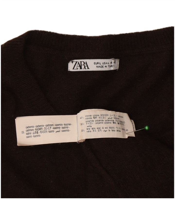 Maglione Zara da uomo girocollo grande in viscosa marrone