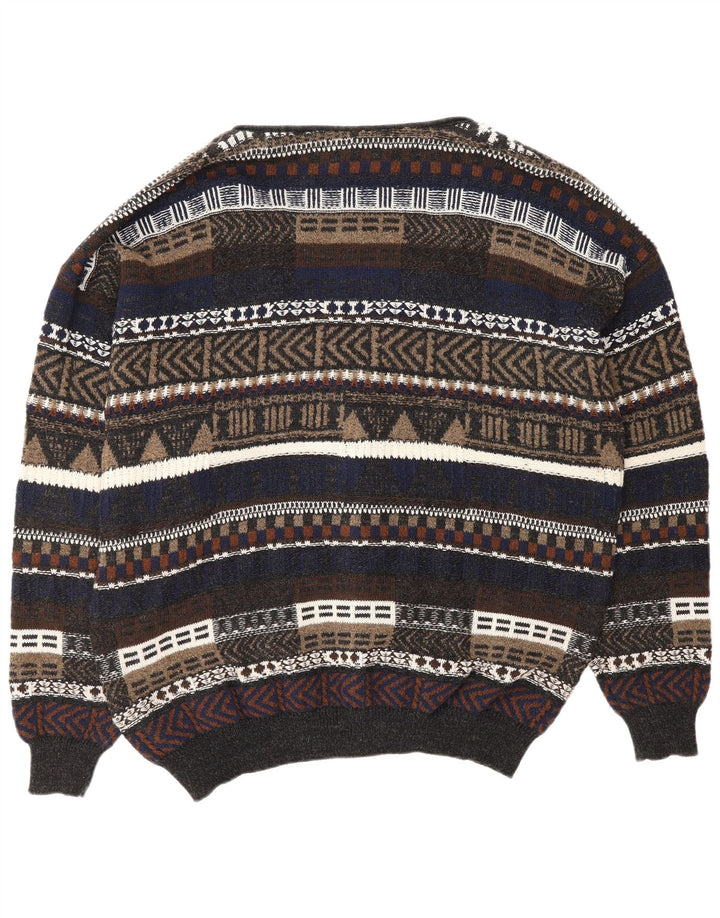 Maglione cardigan da uomo ALLISON WINGATE IT 56 2XL Fair Isle multicolore