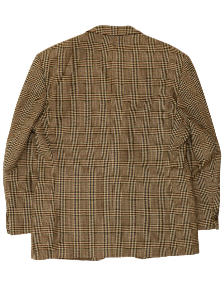 Giacca blazer vintage da uomo a 2 bottoni UK 40 grande pied de poule beige