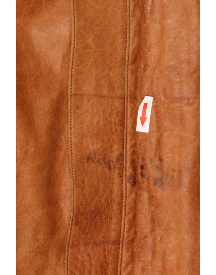 Giacca in pelle sherpa da uomo Liverpool UK 42 XL in pelle marrone