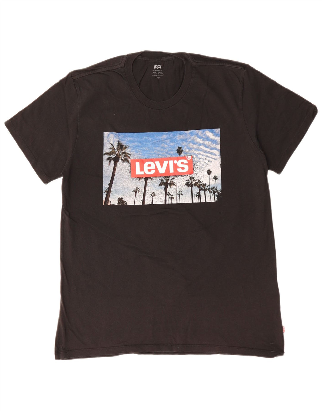 T-shirt grafica da uomo Levi's Top grande in cotone nero
