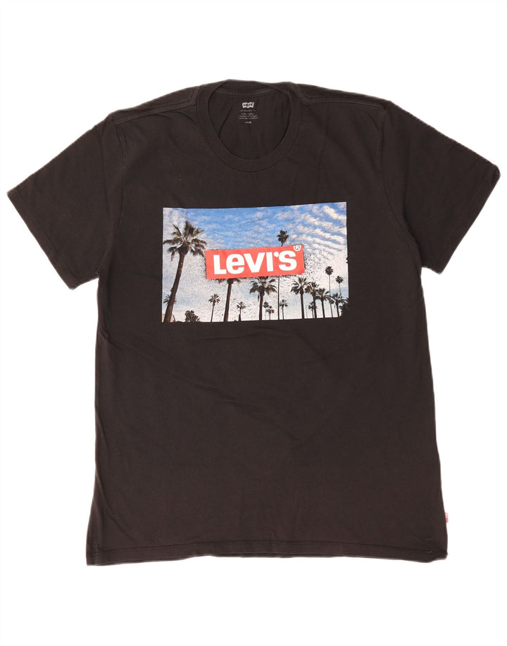 T-shirt grafica da uomo Levi's Top grande in cotone nero