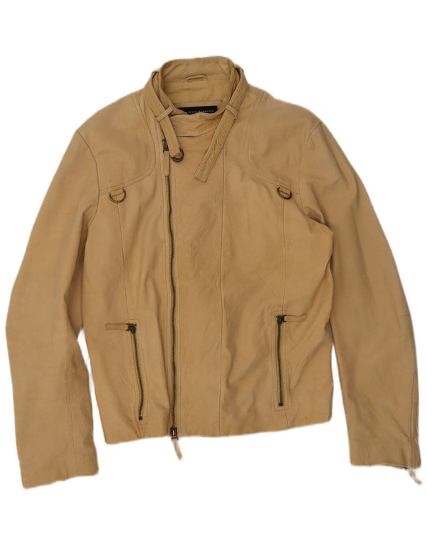 Giacca da motociclista in pelle da uomo Massimo Rebecchi IT 54 2XL Pelle beige
