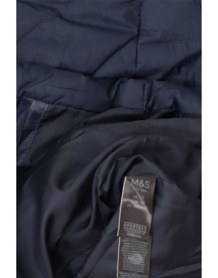 Cappotto imbottito da donna Marks & Spencer UK 12 medio poliestere blu navy
