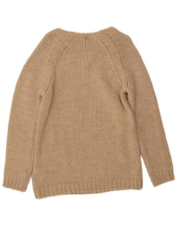 Dondup Maglione da donna con scollo a barca Maglione UK 10 Piccolo Beige Lana Merino