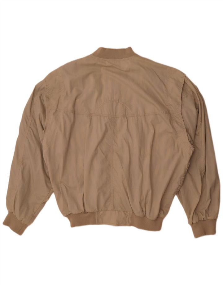 Nuovo giubbotto bomber vestibilità ampia da uomo veloce UK 38 Cotone beige medio
