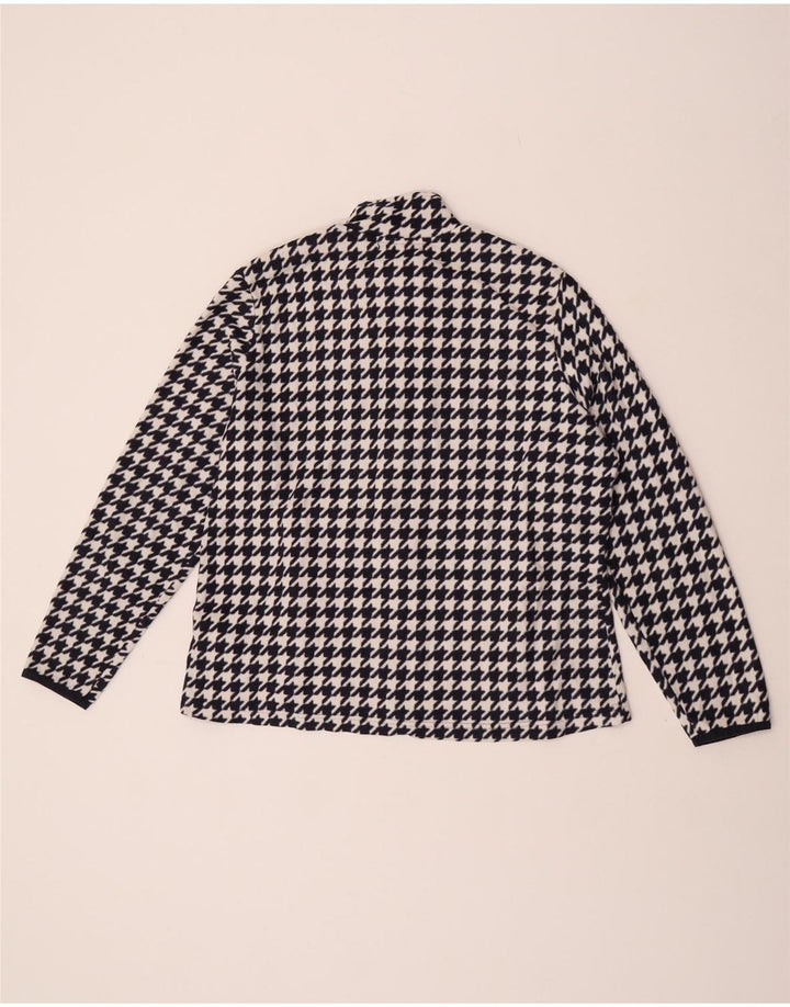 Giacca in pile da donna Marks & Spencer UK 18 XL blu navy pied de poule