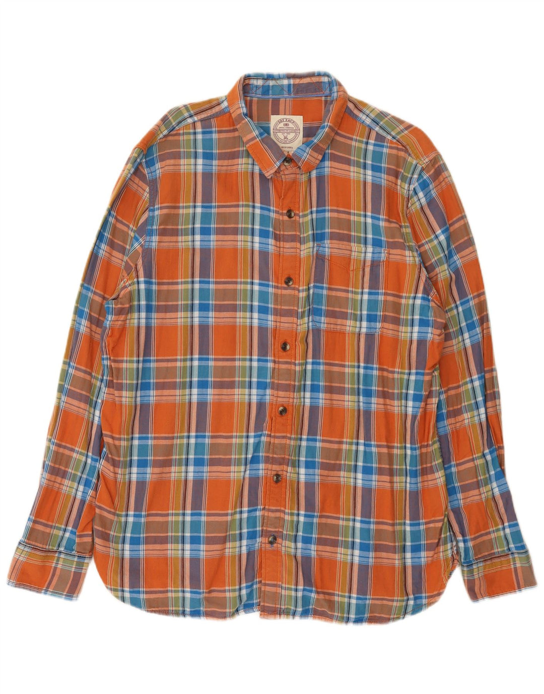 Camicia in flanella da uomo Fat Face XL in cotone a quadri arancione