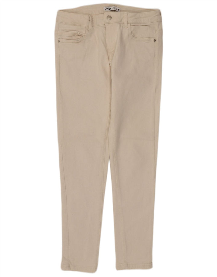 Jeans skinny da donna ZARA EU 40 medio W30 L27 bianco sporco