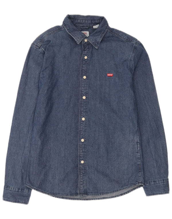 Camicia di jeans slim fit Levi's da uomo in cotone blu medio