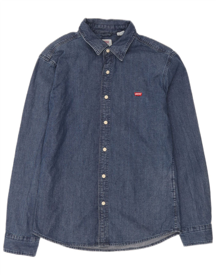 Camicia di jeans slim fit Levi's da uomo in cotone blu medio