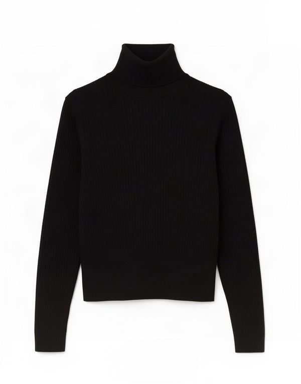 Maglione maglione a collo alto da donna Zara UK 18 XL viscosa nera