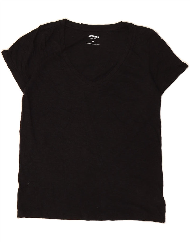 EXPRESS Womens T-Shirt Top UK 14 Medium Black Cotton Vintage Express and Second-Hand Express from Messina Hembry 
