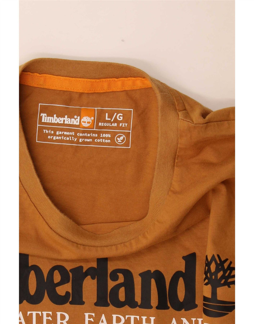 Timberland Mens Regular Fit Graphic Top manica lunga grande cotone marrone