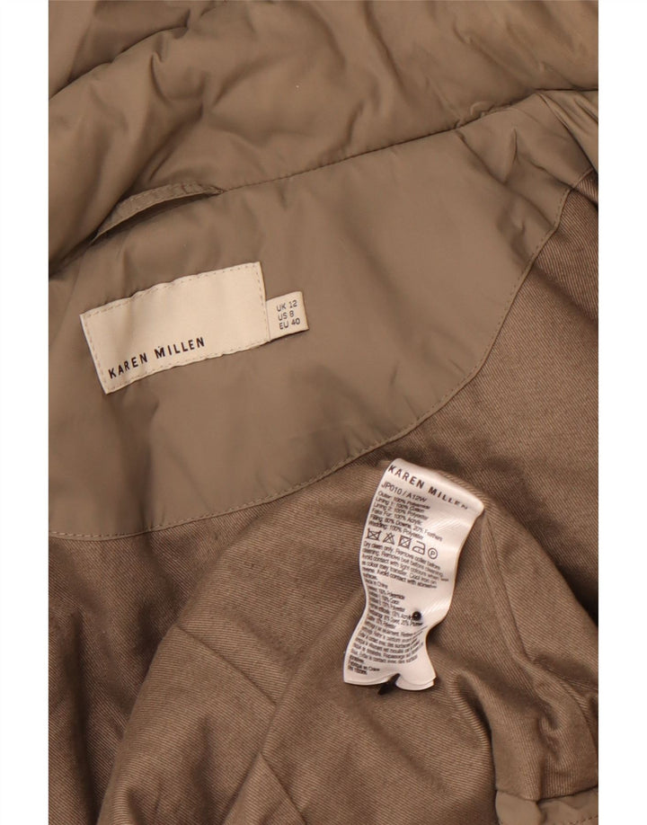 Giacca imbottita con cappuccio da donna KAREN MILLEN UK 12 Poliammide beige medio