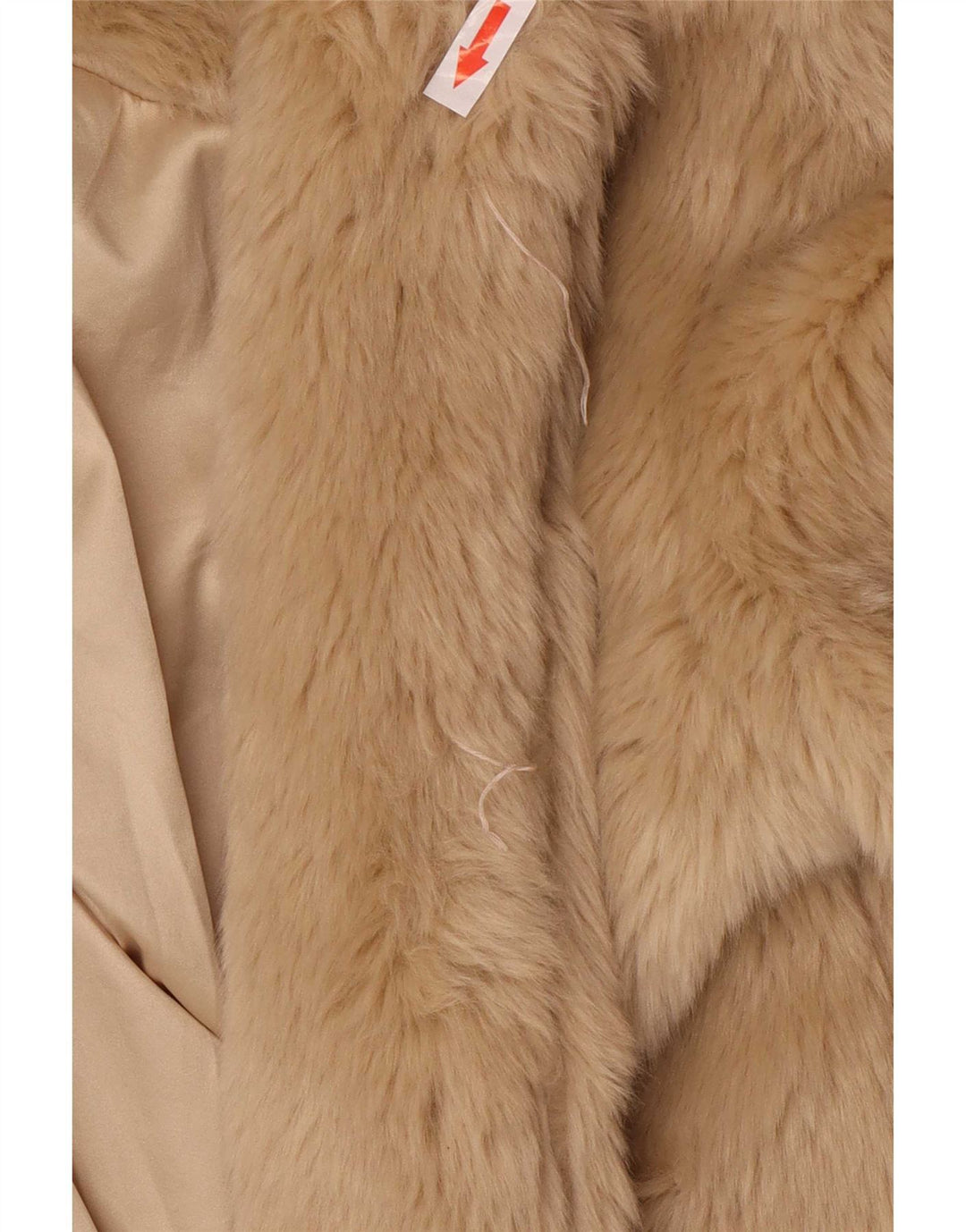 Giacca da donna glamour in pelliccia sintetica corta UK 10 piccola poliestere beige