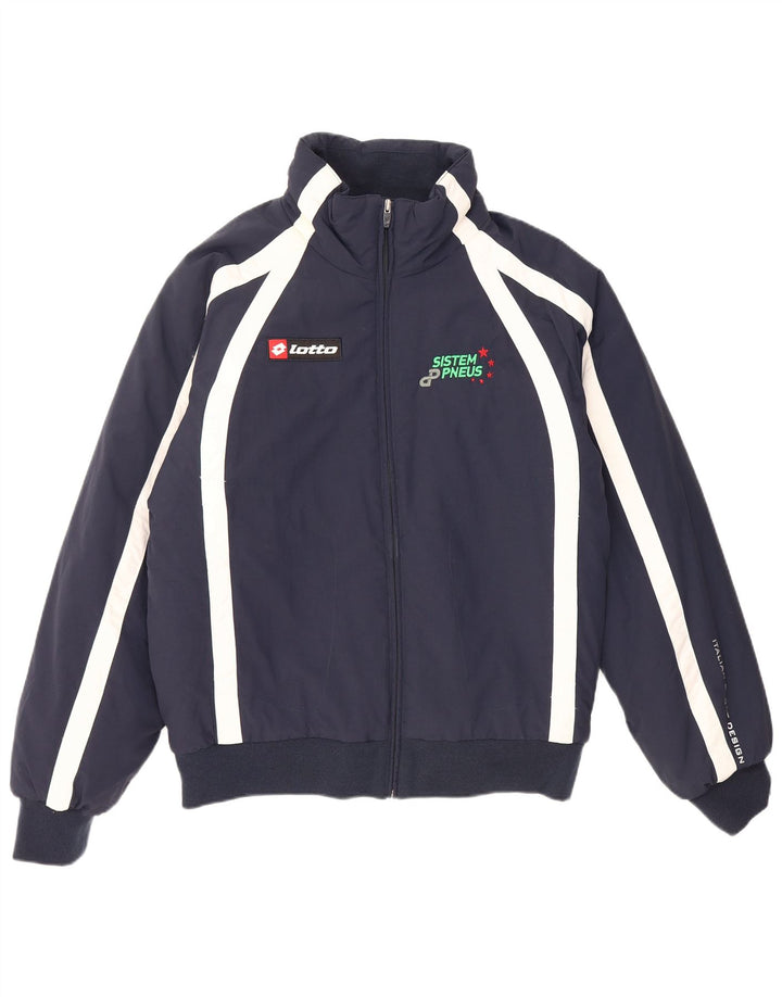 Giacca da ginnastica grafica da uomo Lotto XL XL in poliammide color block blu navy