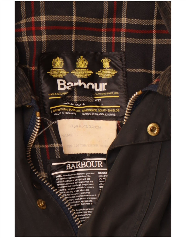 Barbour Giacca da uomo in cotone cerato Beaufort UK 44 grande cotone nero