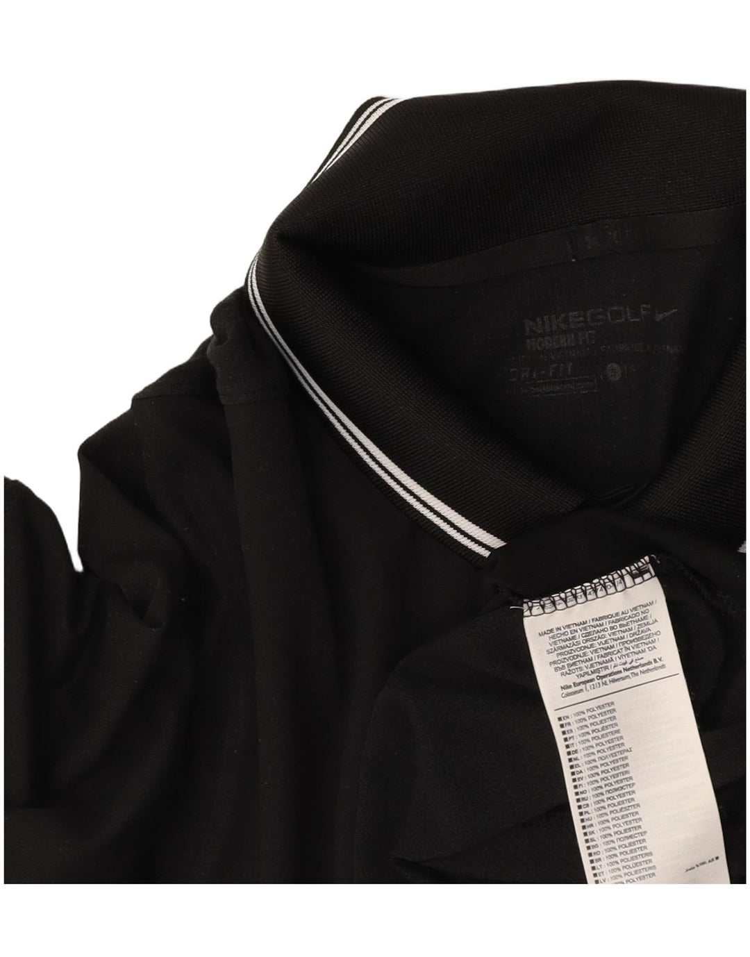 Polo NIKE da uomo Dri Fit piccola nera in poliestere