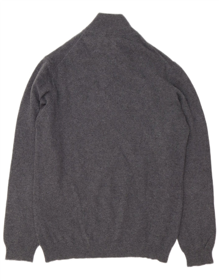 Timberland Maglione da uomo con zip sul collo, grande lana merino grigia