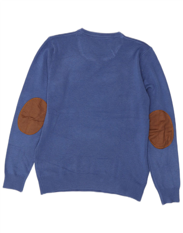 LACOSTE Maglione da uomo con scollo a V piccolo acrilico blu