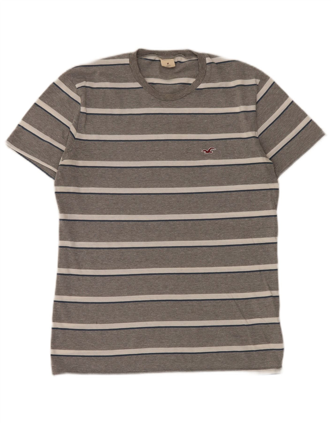 T-shirt da uomo HOLLISTER Top in cotone a righe grigio medio