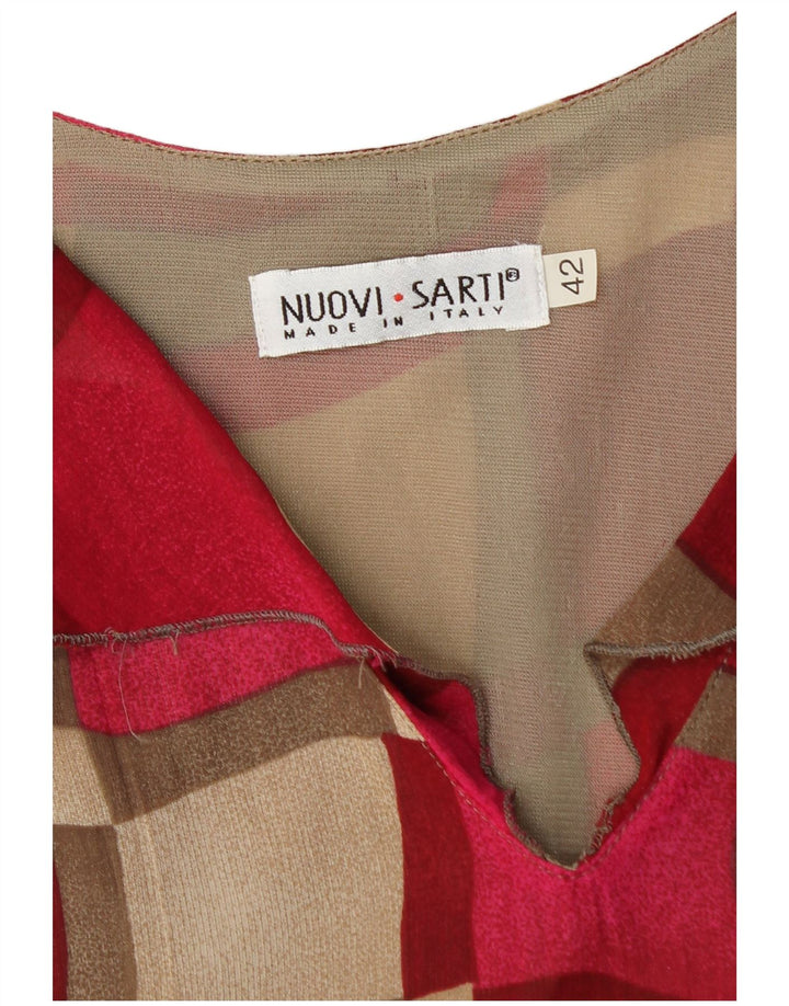 Abito basic vintage da donna senza maniche IT 42 rosso medio geometrico