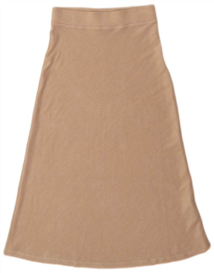 Gonna a trapezio a vita alta da donna Zara media W28 poliestere beige