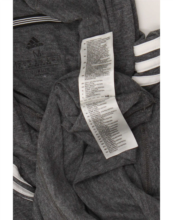 Maglia a maniche lunghe con cappuccio Adidas Climalite da donna UK 12/14 Grigio medio