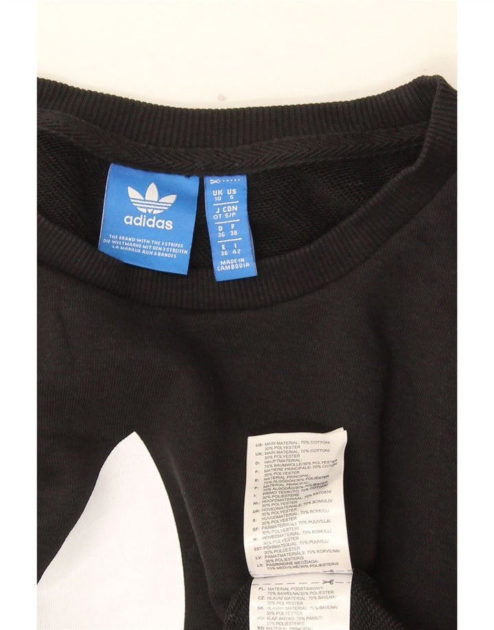 Felpa oversize grafica da donna Adidas UK 10 piccola in cotone nero