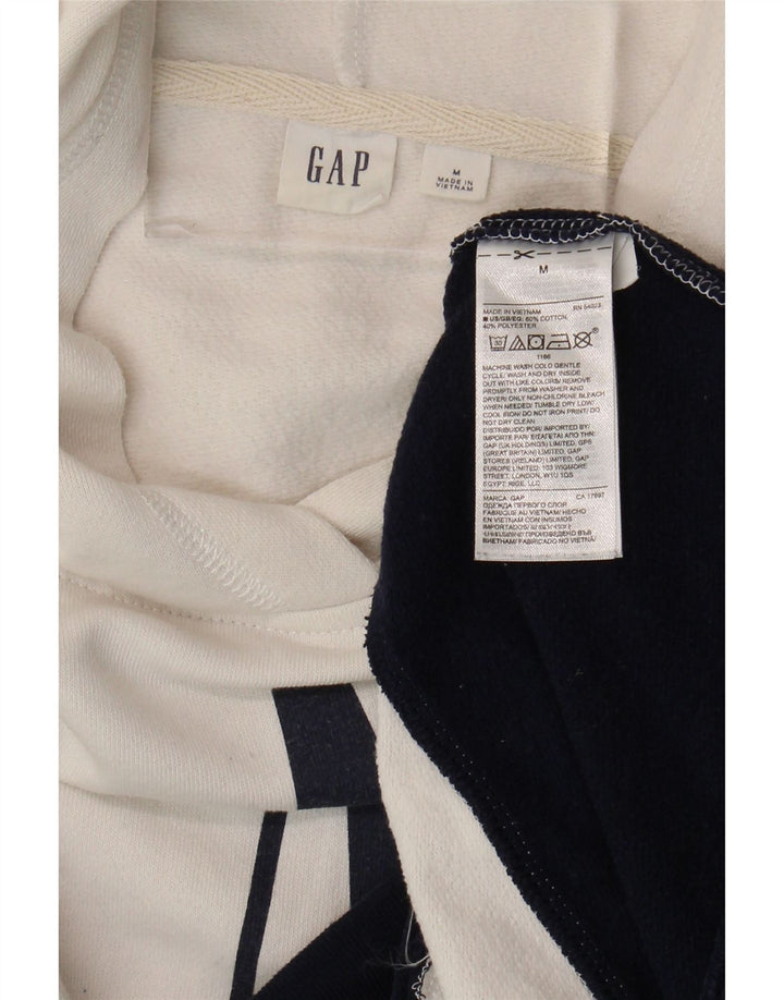 Gap Felpa con cappuccio oversize grafica da donna UK 14 Medium White Colourblock