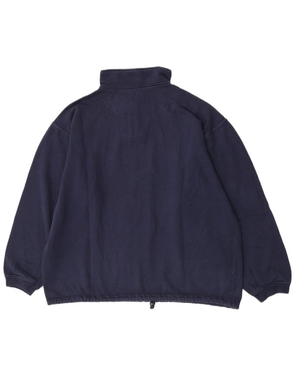 Felpa Champion da uomo con zip e collo, 2XL, cotone blu navy