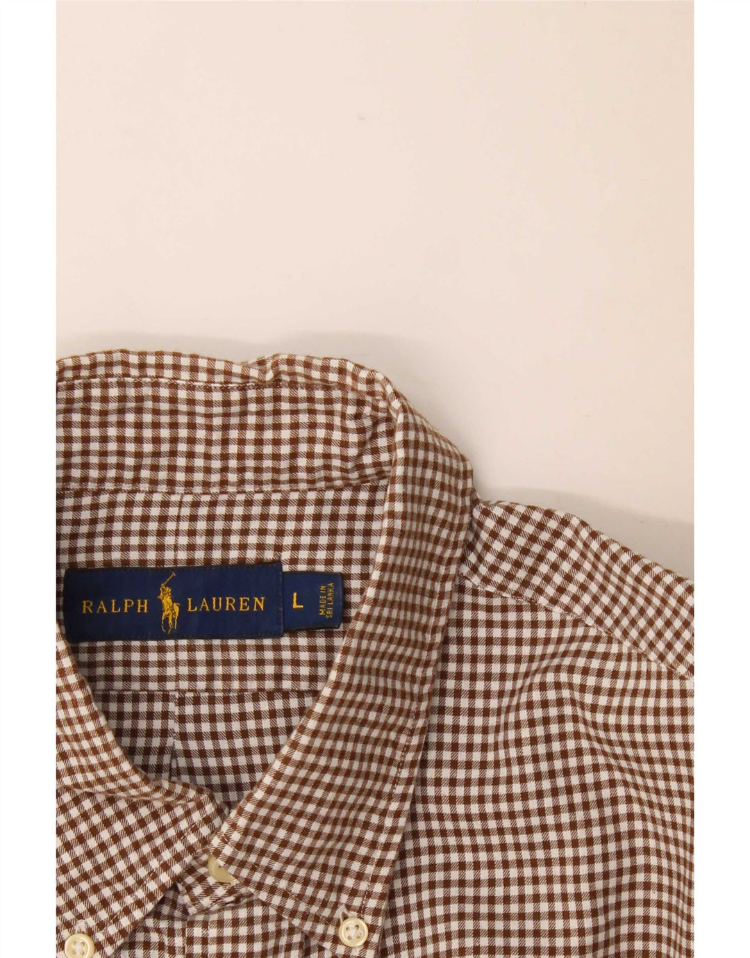Ralph Lauren Camicia da uomo in flanella di cotone a quadretti marrone grande