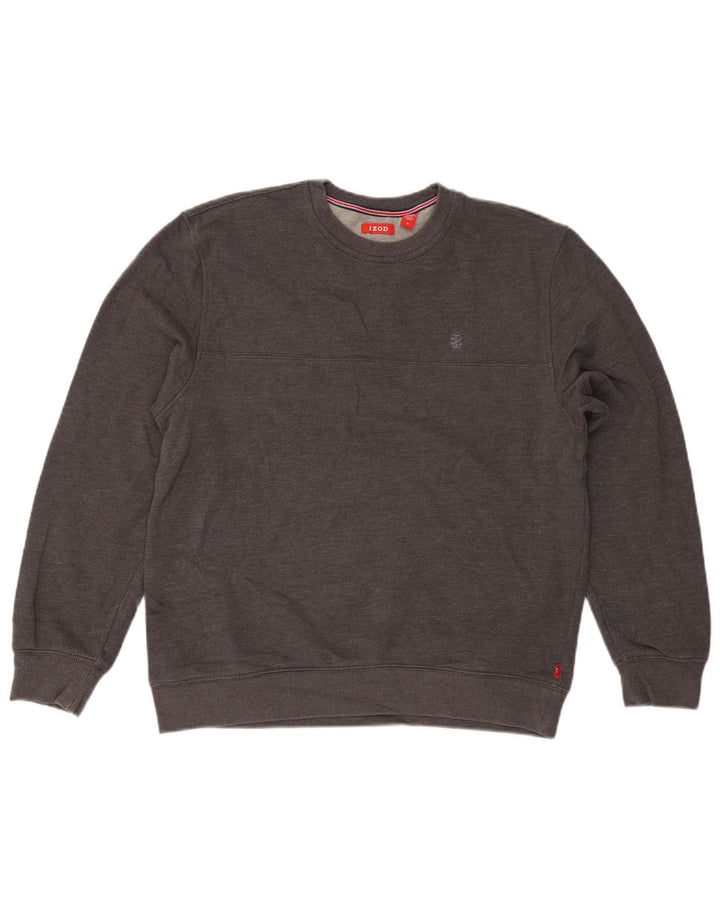 Felpa da uomo IZOD in cotone grigio medio