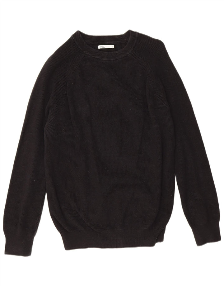 Maglione Zara da uomo con scollo a barca grande in cotone nero