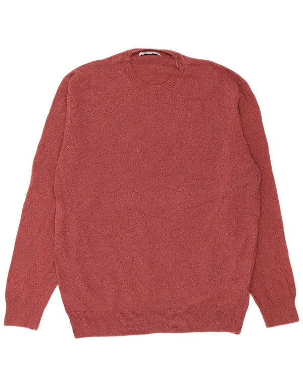 Maglione maglione girocollo da uomo Zara grande bordeaux in poliammide