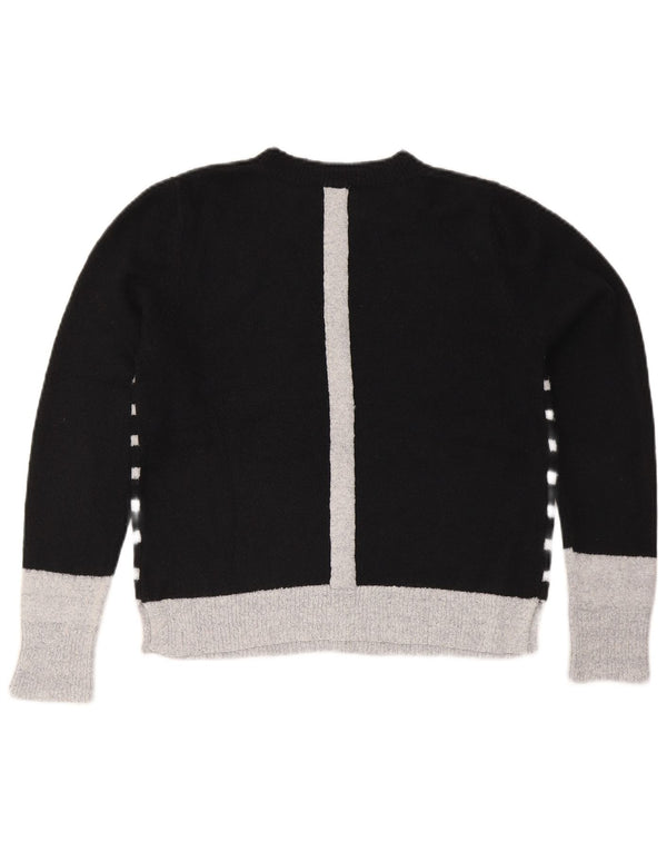 Maglione maglione girocollo da donna Oasis UK 14 Acrilico a righe nere medie