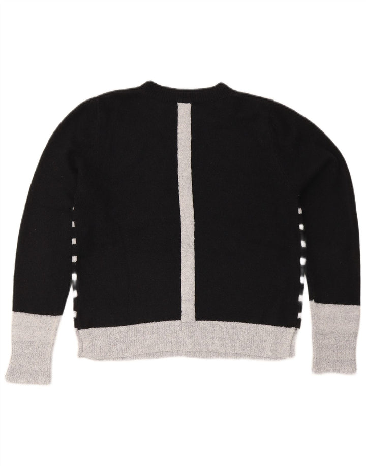 Maglione maglione girocollo da donna Oasis UK 14 Acrilico a righe nere medie