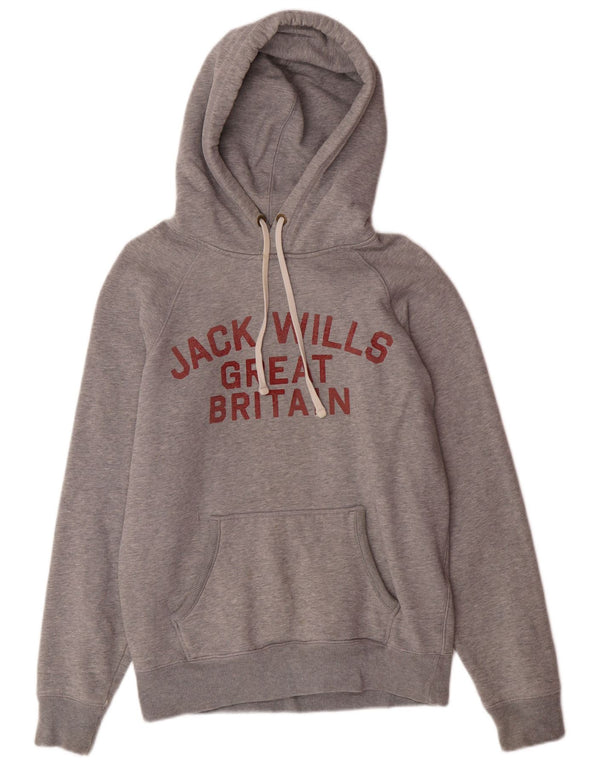 JACK WILLS Felpa con cappuccio grafica da uomo XS Cotone grigio